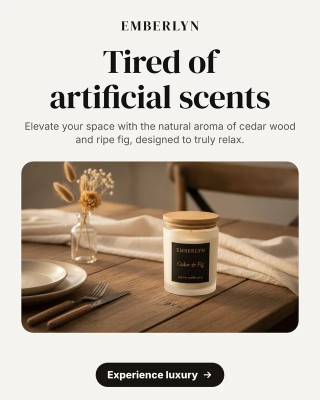 An Emberlyn candle ad